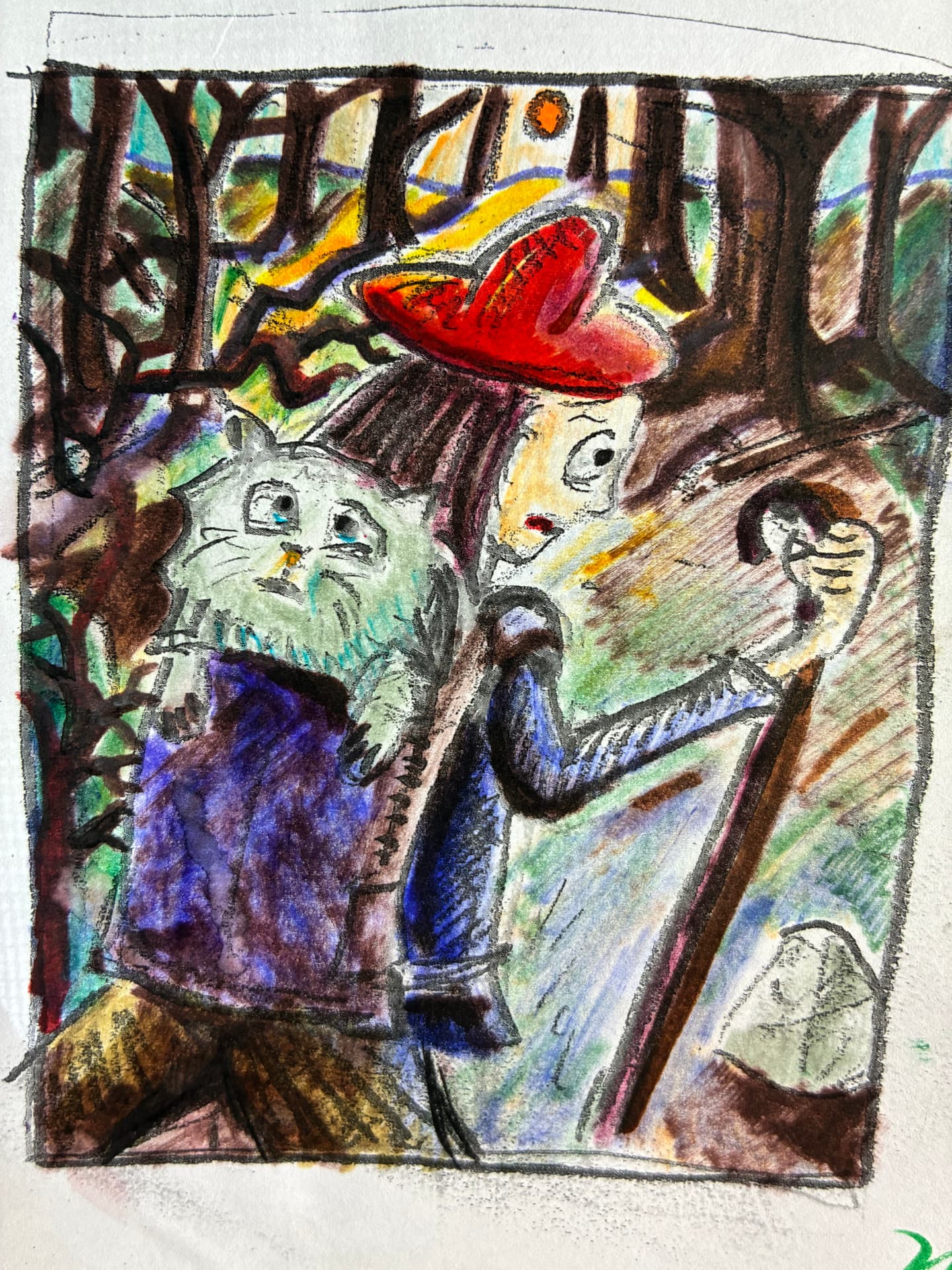 The Red Hat in the Woods